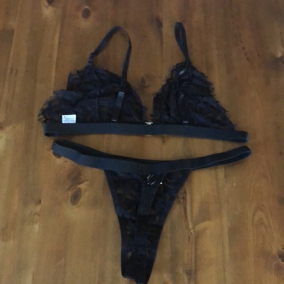 Sheer Black Bra and Thong Set NEW - Picture 5 of 5